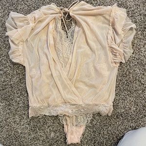 Free people sheer body suit blouse